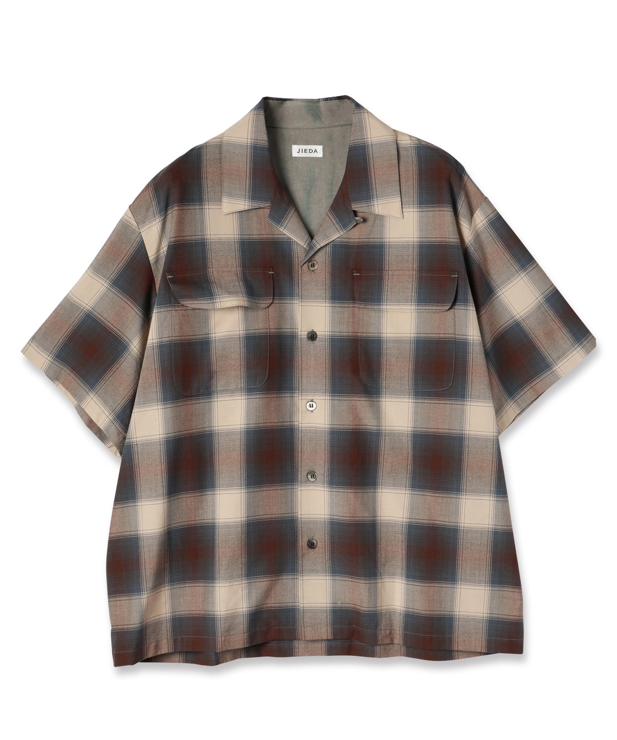 CHECK OPEN COLLAR SHIRT S/S – JieDa WEB STORE