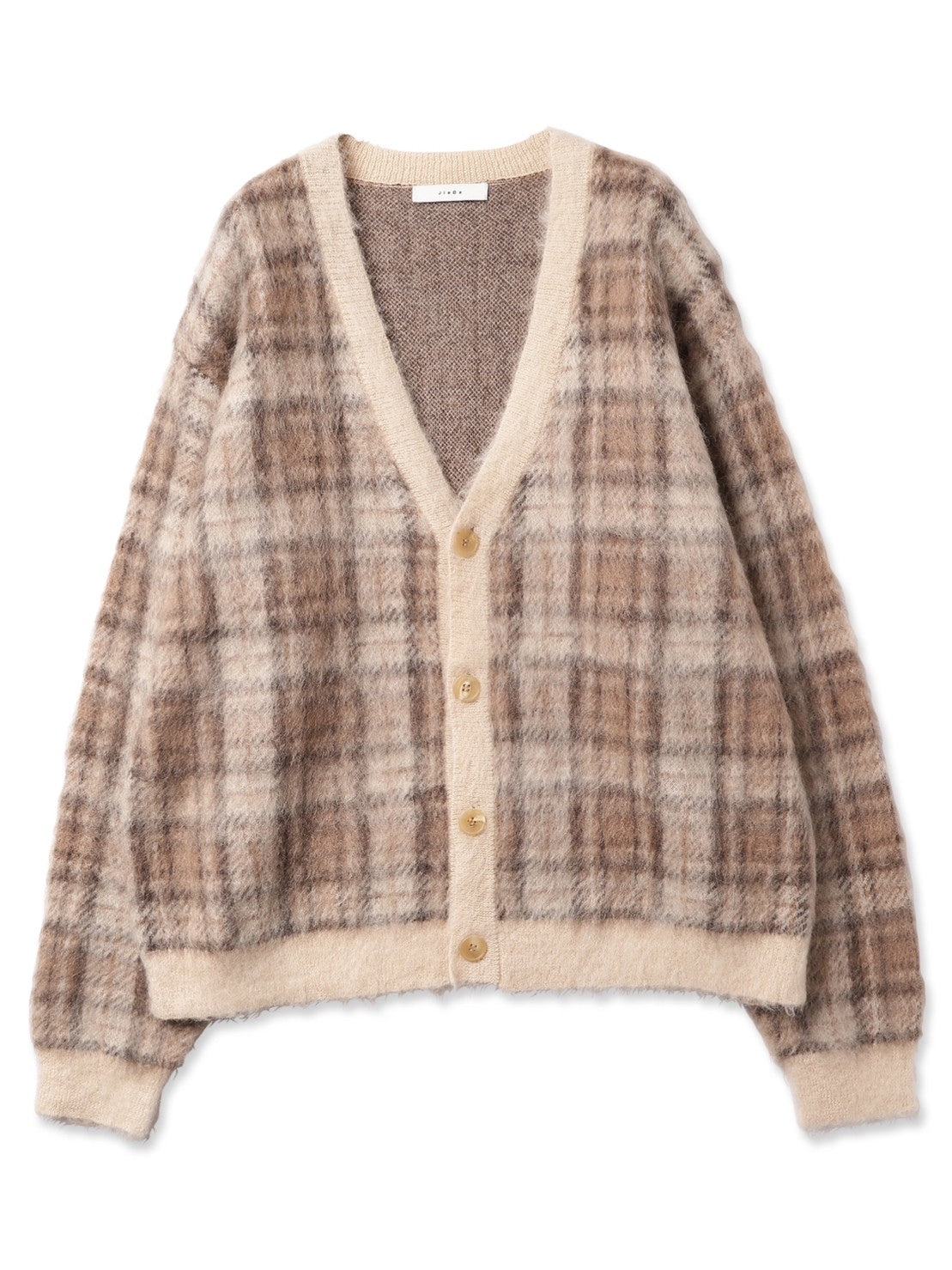 MOHAIR CHECKED CARDIGAN