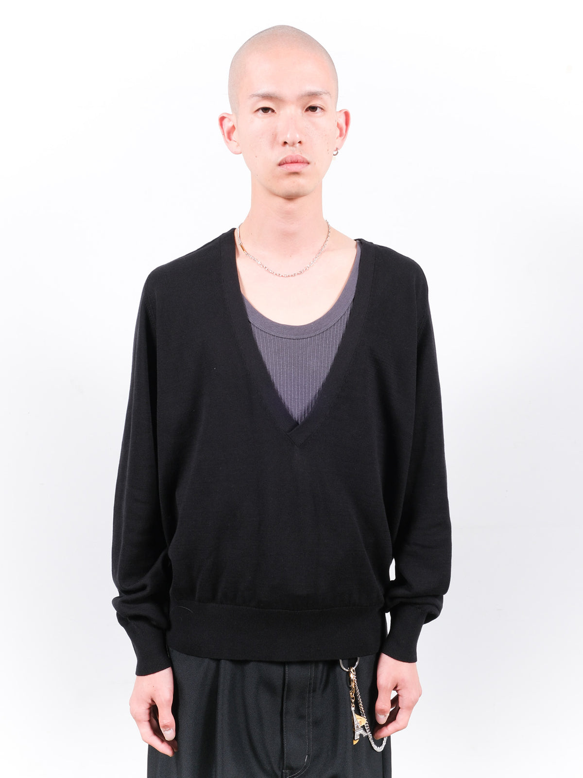 COTTON SILK V NECK KNIT – JieDa WEB STORE
