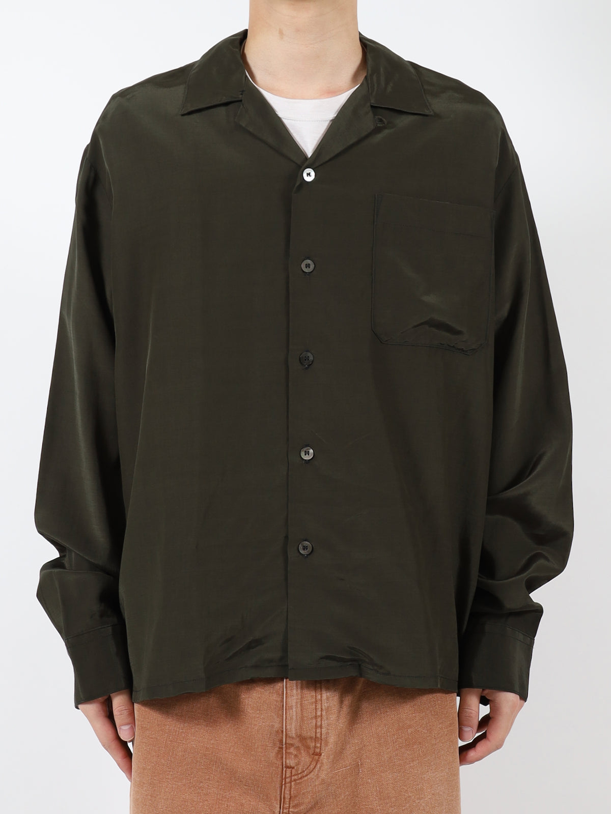 P*中様 jieda OPAL OPEN COLLAR SHIRT LS jieda OPAL OPEN COLLAR SHIRT LS