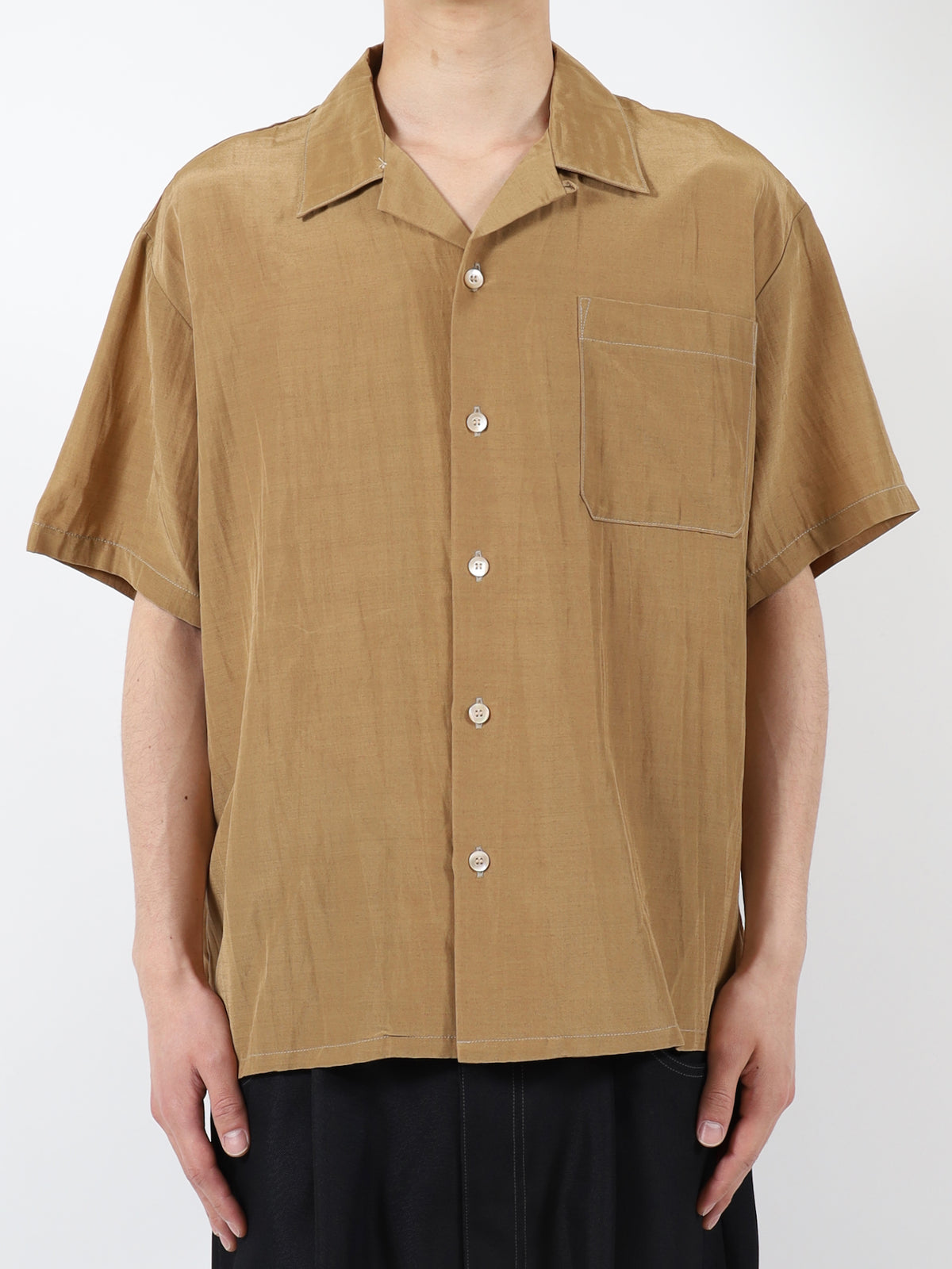 RAYON WOOL OPEN COLLAR SHIRT S/S – JieDa WEB STORE